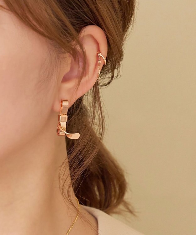 Phoebe ニュアンスリボンピアス　ローズゴールド ローズゴールド