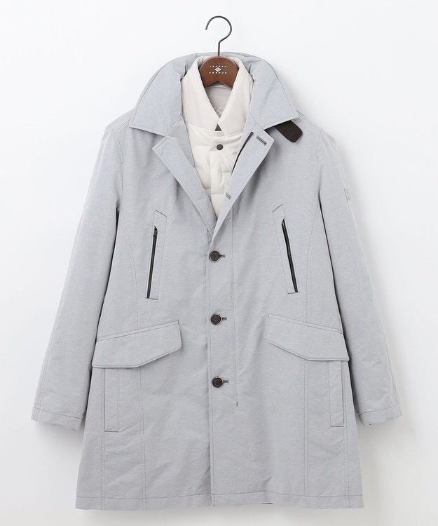 JOSEPH ABBOUD 【3WAY/撥水/INフード/ダウンライナー付】 3WAY高機能ダウンコートインターレースメモリーダウン ライトグレー系