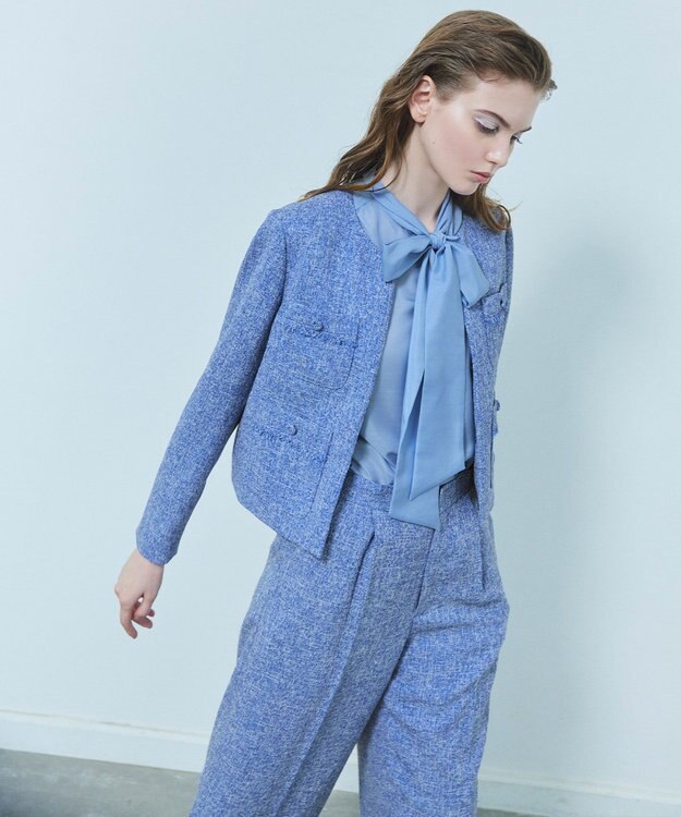 TOCCA 【洗える】MIST TWEED パンツ ブルー系5