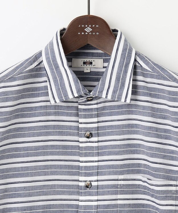 JOSEPH ABBOUD 【清涼感】エアリノマリンボーダーシャツ ネイビー系2