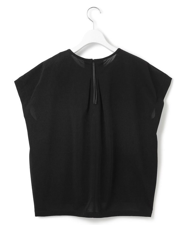 23区 【接触冷感/洗える】ツイストコットンプレーティング タックデザイン カットソー ブラック系