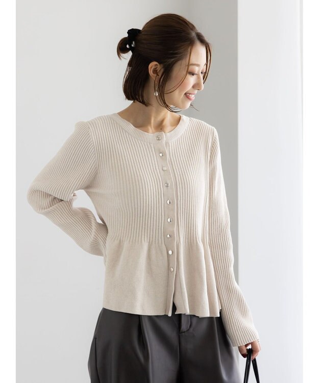 Te chichi モールペプラム2WAYニット ライトベージュ