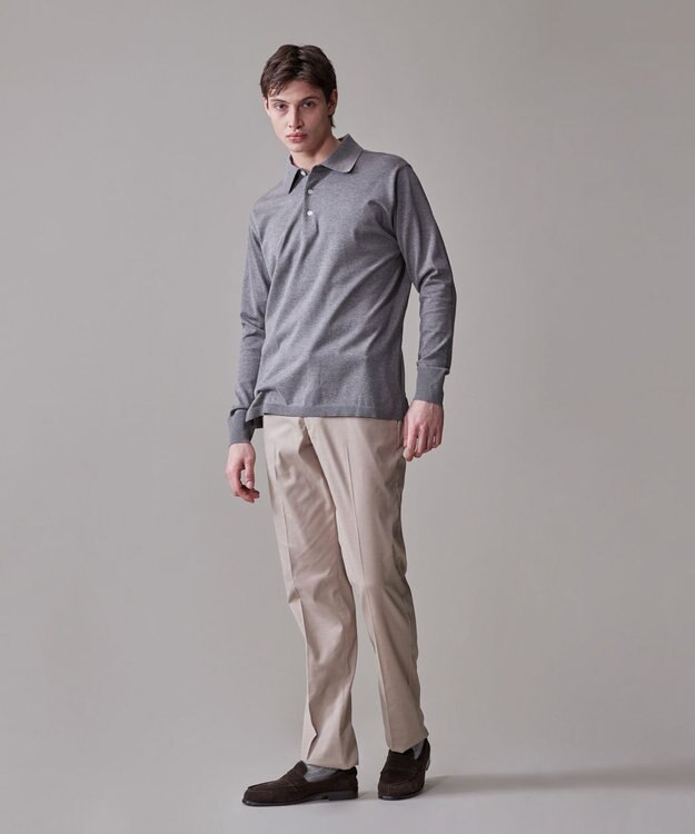 J.PRESS MEN 【きちんと感 × ニットのような柔らかな着心地】フレックスジャージ ポロシャツ グレー系