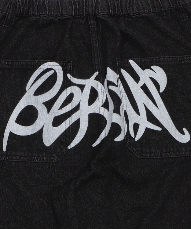 WEGO 【ウエスト紐で調整】イージーペインターグラフィックデニムパンツ 柄4