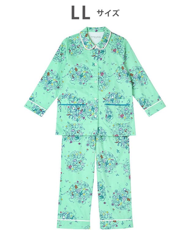 tsumori chisato SLEEP パジャマ　長袖　長ズボン　綿100%　綿サテン素材　/ワコール　UDX545 メロン