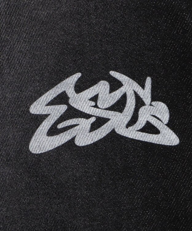 WEGO 【ウエスト紐で調整】イージーペインターグラフィックデニムパンツ 柄4