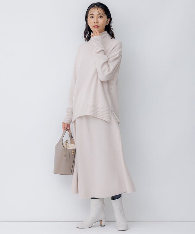 23区 【滝沢眞規子さん着用/洗える】ウールカシミヤ ニットスカート ベージュ系