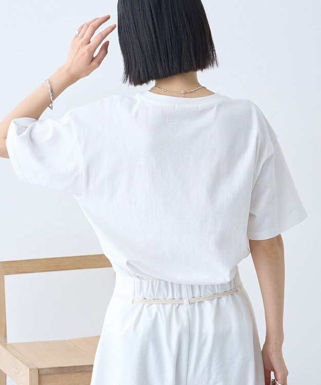 AMERICAN HOLIC 刺繍&フォトプリントTシャツ Off White