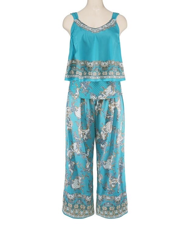 San-ai Resort（三愛水着楽園） ロングパンツセット　13L・15L　【Coral veil（コーラルヴェール）】 グリーン