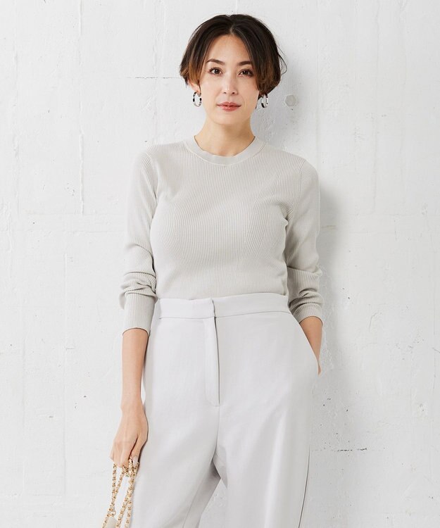 ICB 【洗える】 コンパクトリブ  クルーネックプルオーバー