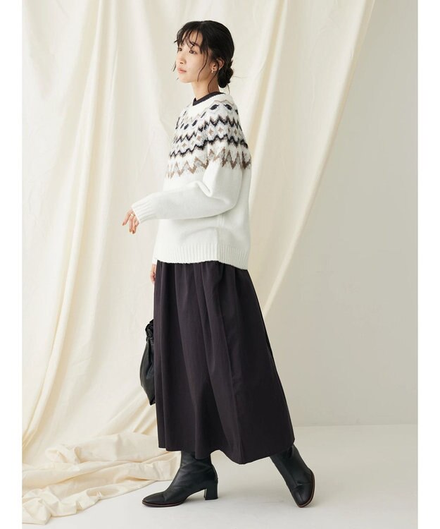 CRAFT STANDARD BOUTIQUE 求心柄ニットプルオーバー Ivory