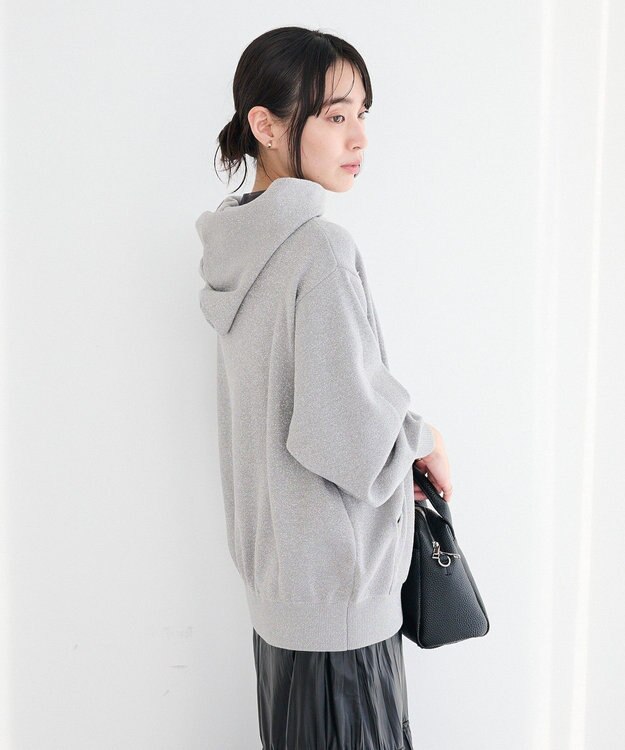 CRAFT STANDARD BOUTIQUE ラメスウェット風ニットプルオーバー Gray