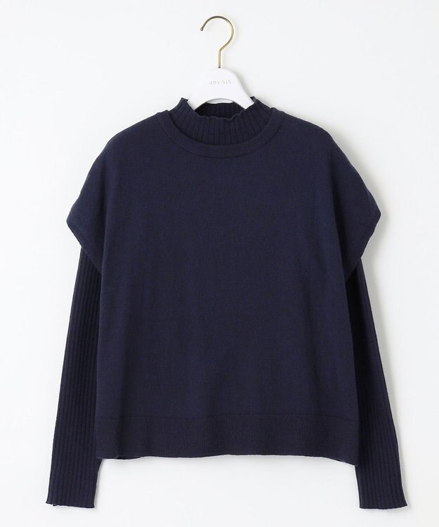 ANY SIS S 【洗える】ニットベストツイン セット ネイビー