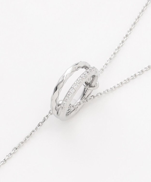 J.PRESS LADIES スカーフリング ラリエット ネックレス シルバー系