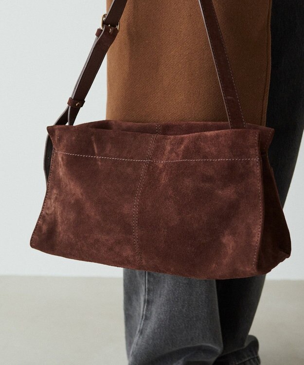 russet 【2025AW新作】スエード横長ショルダーバッグ(CE-1578) D.Brown