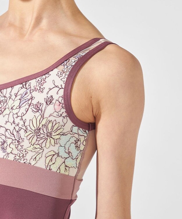 Chacott ノースリーブレオタード グレイッシュライラック