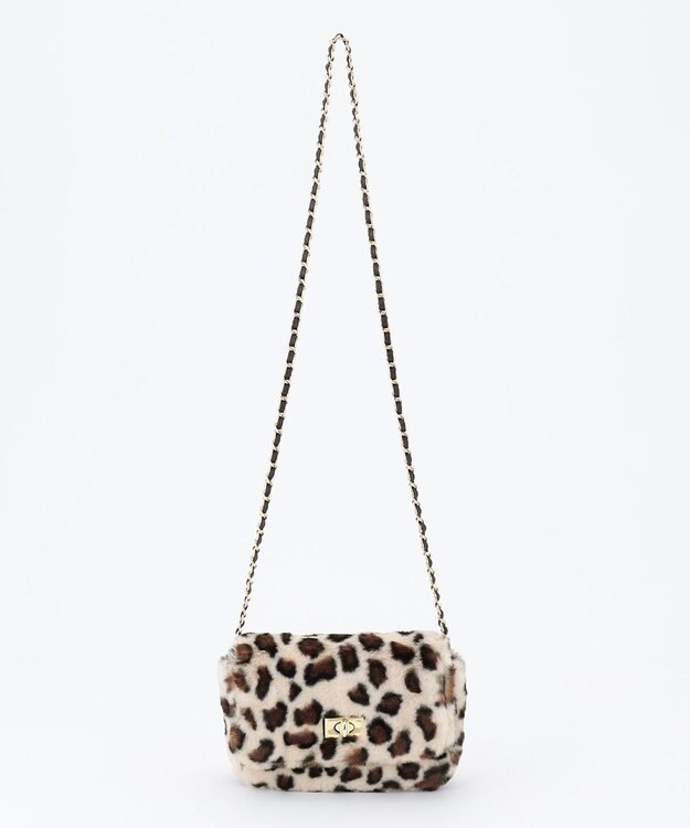 23区 フェイクファーチェーン ショルダー バッグ キャメル系3