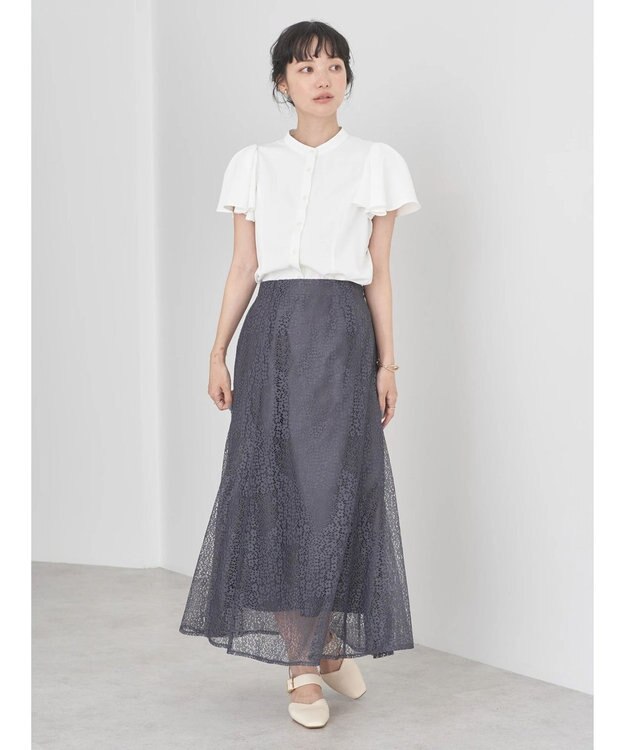 earth music&ecology ラッフルブラウス Off White