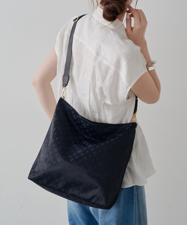 russet ナイロンジャガード2WAYショルダーバッグ(CE-1622) Black/Navy