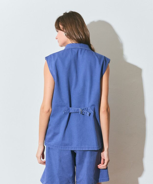 GRACE CONTINENTAL ヘリンボーンツイルジレ ネイビー