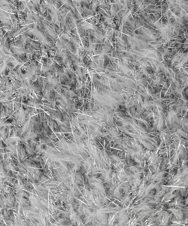 uncrave ヘアリー ラメ ニット ショート カーディガン（uncrave WHITE） シルバー