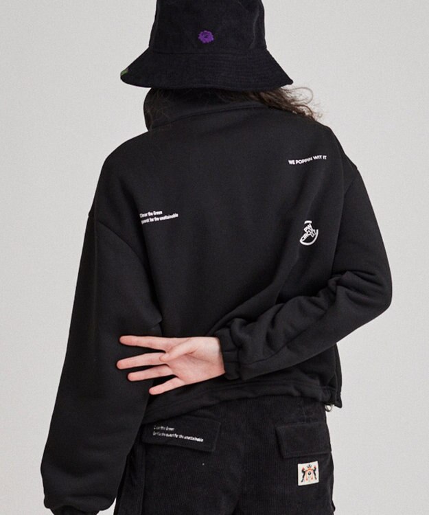 PW CIRCULUS 【WOMEN】ハーフジップ スウェット ブラック系