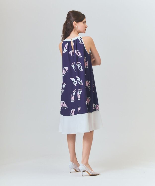 GRACE CONTINENTAL マリンホルタードレス ネイビー