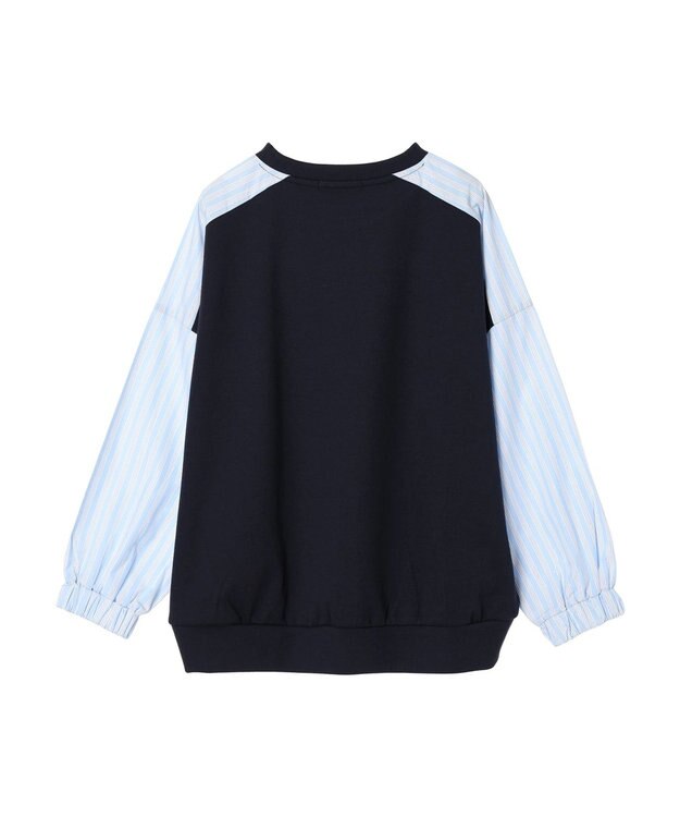 AMERICAN HOLIC イージーケア異素材ポンチプルオーバー Navy