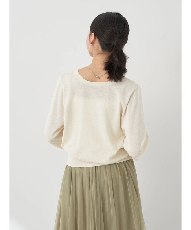 earth music&ecology 前後２ＷＡＹちびパールボタンカーディガン Ivory