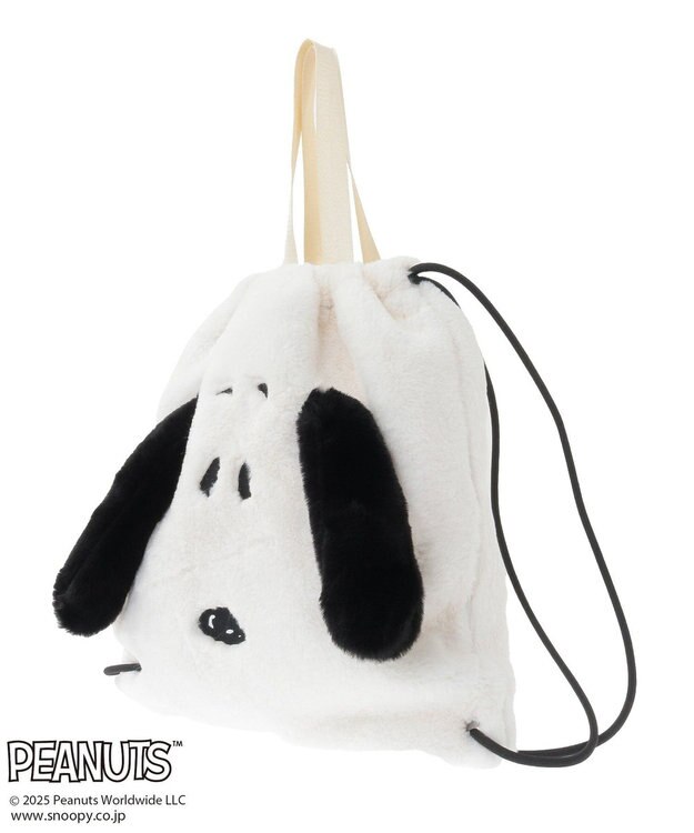 Green Parks ■PEANUTS スヌーピーフェイスファーナップサック Off White