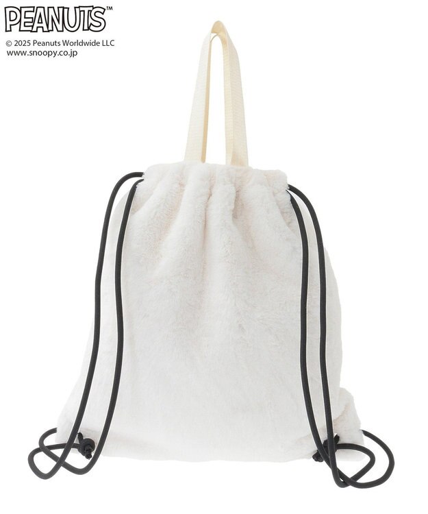 Green Parks ■PEANUTS スヌーピーフェイスファーナップサック Off White