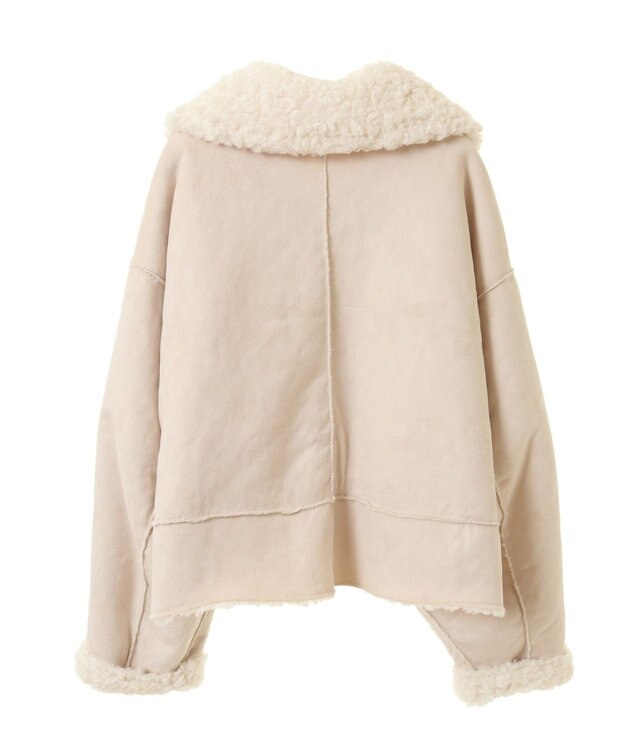 earth music&ecology リバーシブルフェイクムートンショートブルゾン アイボリー