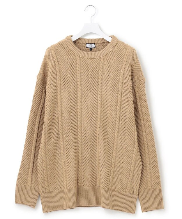 J.PRESS YORK STREET 【UNISEX】ケーブルプルオーバー ニット ベージュ系