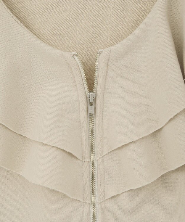 earth music&ecology 【裏毛】フリルカラーＺｉｐウラケブルゾン Ecru