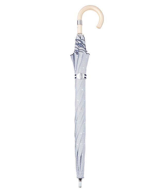 MOONBAT 【軽量】POLO RALPH LAUREN 晴雨兼用日傘 長傘 ストライプドット／遮光 遮熱 UV ネイビーブルー