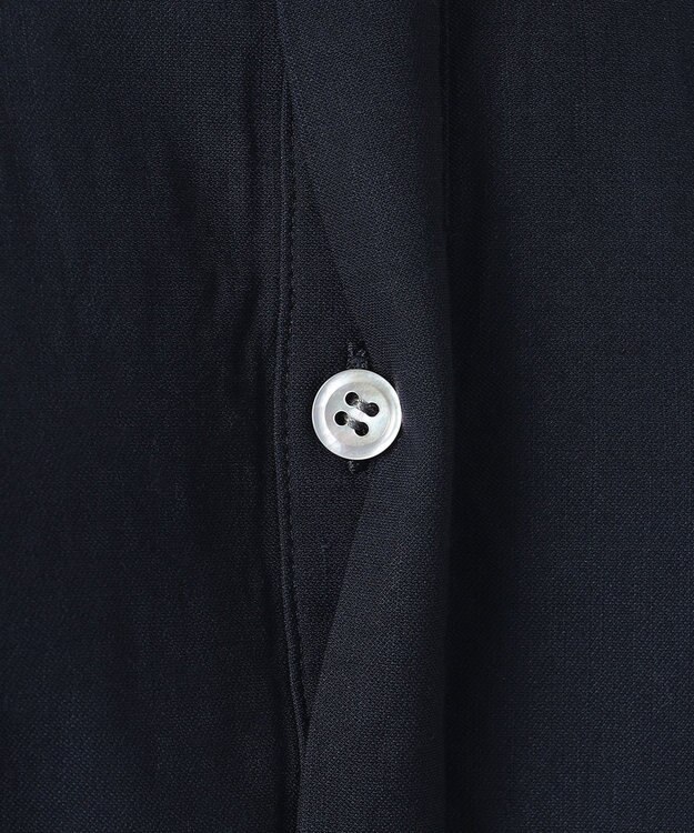 23区 【R(アール)】クリスピーリネンストレッチ 長袖ワンピース ネイビー系