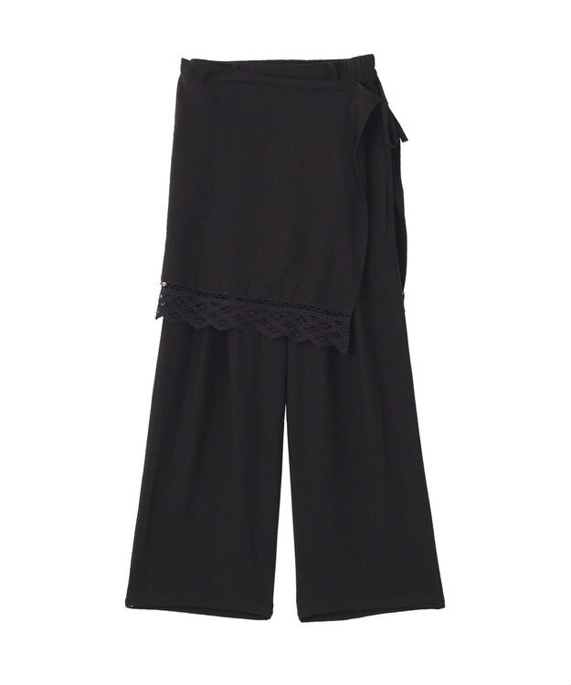 Green Parks ラップ付きパンツ Black