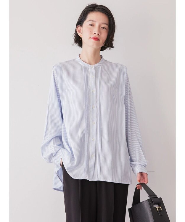 AMERICAN HOLIC サラックールタック使いブラウス Stripe