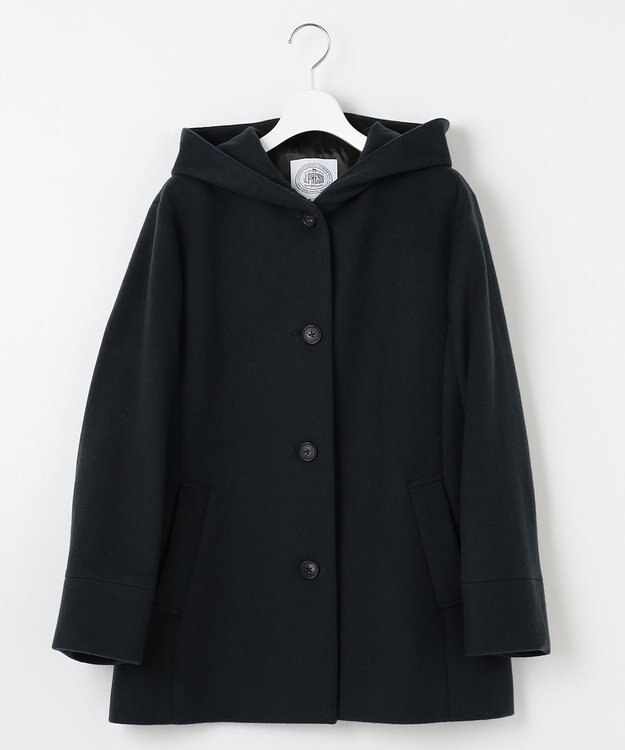 J.PRESS LADIES ショートビーバー フーデッド コート ダークグリーン系