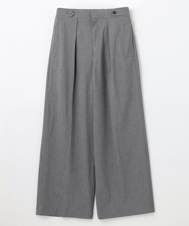 NAVE 【ReNAVE】ウォッシャブルツイル ワイドタックパンツ チャコール系