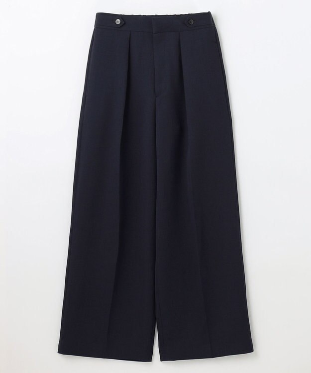 NAVE 【ReNAVE】ウォッシャブルツイル ワイドタックパンツ ネイビー系