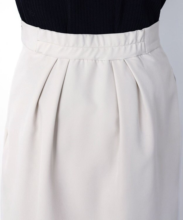 Tiaclasse 【ダブルクロス・洗える】アシンメトリープリーツスカート グレージュ