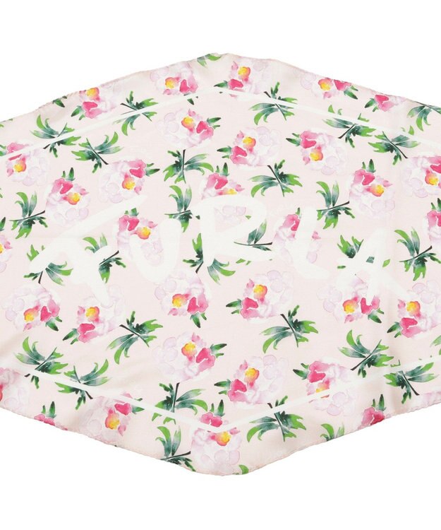 MOONBAT FURLA シルク100% 花柄 菱形スカーフ ピンク