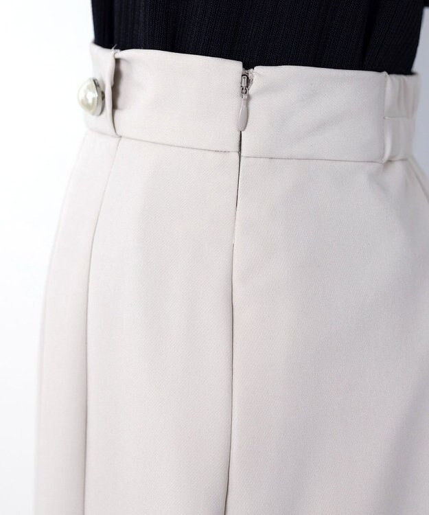 Tiaclasse 【ダブルクロス・洗える】アシンメトリープリーツスカート グレージュ