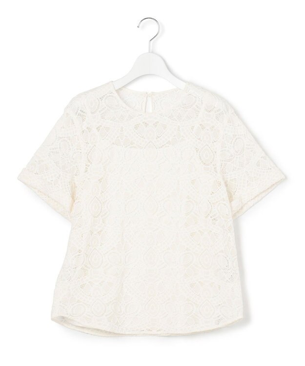 23区 【洗える】レース ブラウス ホワイト系