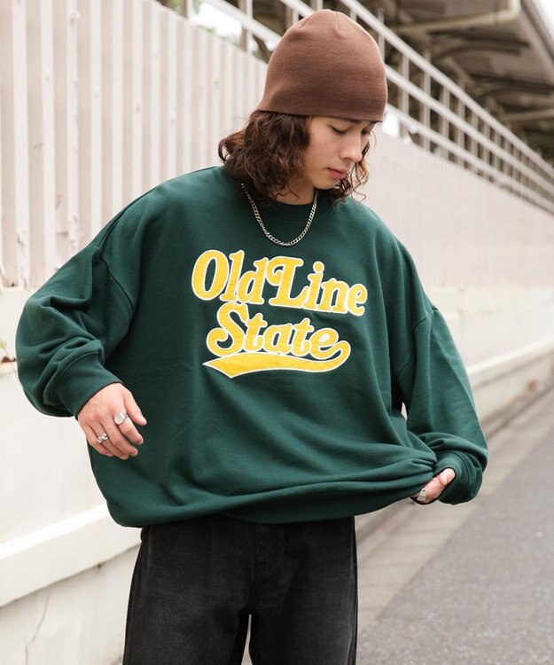 WEGO アクセ付きグラフィックプルオーバー ダークグリーン