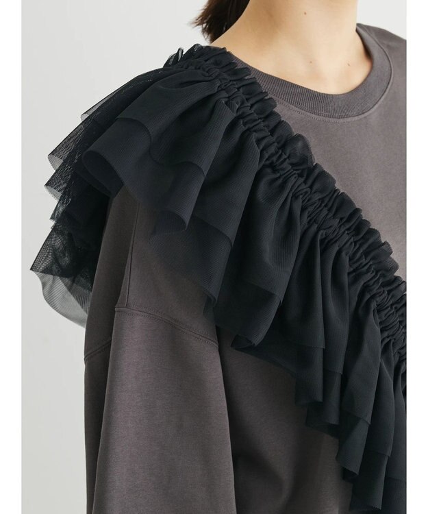 Green Parks ・ＳＵＧＡＲ　ＳＰＯＯＮ　３ｗａｙチュールフリルスウェット Charcoal Gray