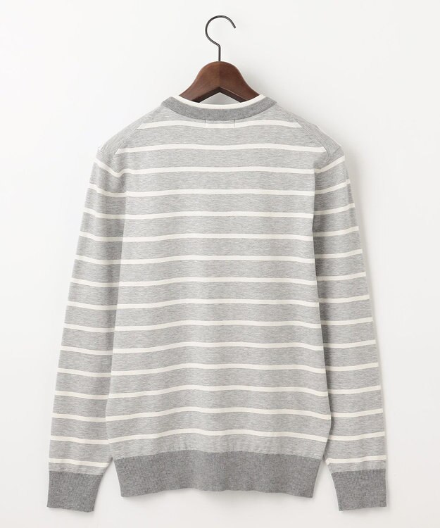 JOSEPH ABBOUD 【チクチクしない/イージーケア/3シーズン対応】ハイカウントSNOWY ボーダー ニットＴ ライトグレー系2