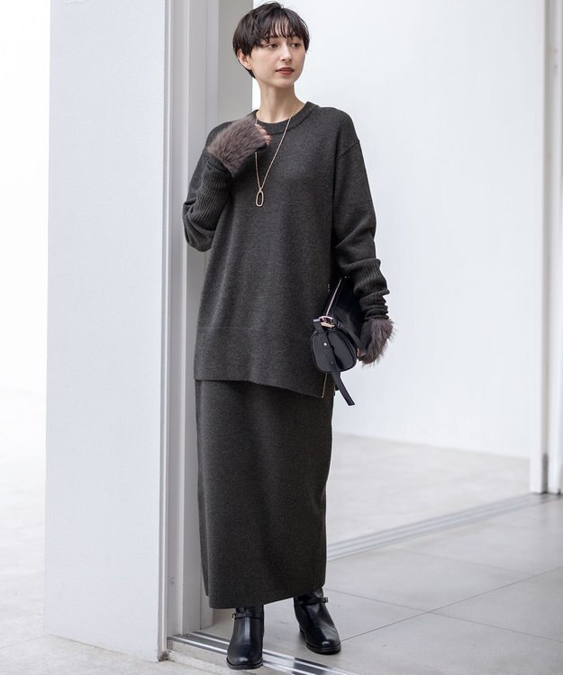 23区 【見上愛さん着用】フェイクファー ニット グローブ グレー系