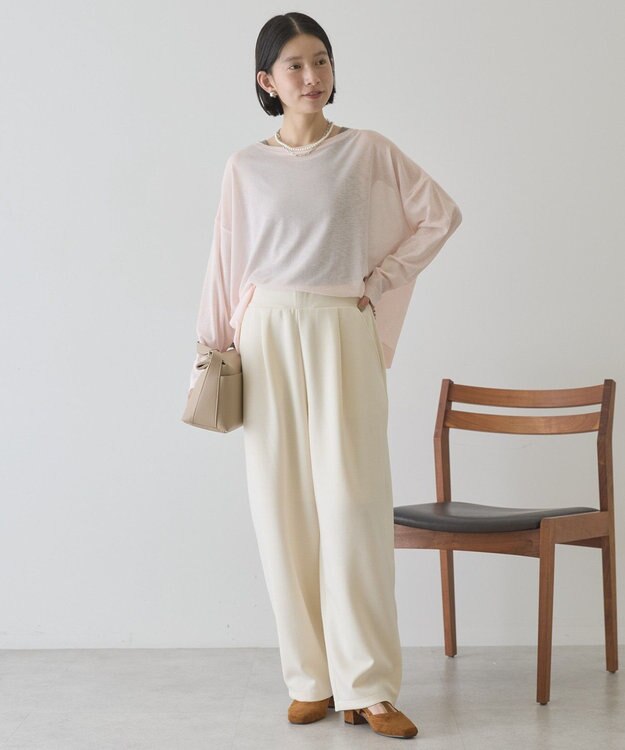 AMERICAN HOLIC フロントタックポンチカーブパンツ Ivory